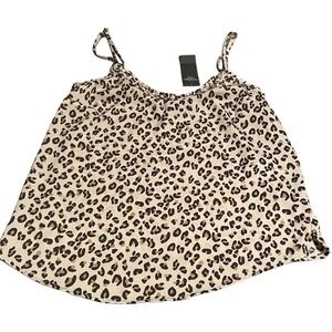 New Abercrombie and Fitch Women's Small Leopard Print Tank Top Adjustable Straps